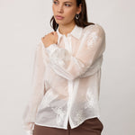 NovinCC Emb LS Shirt - Off white - Co'couture