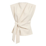 AcileCC Pleat Top - Bone