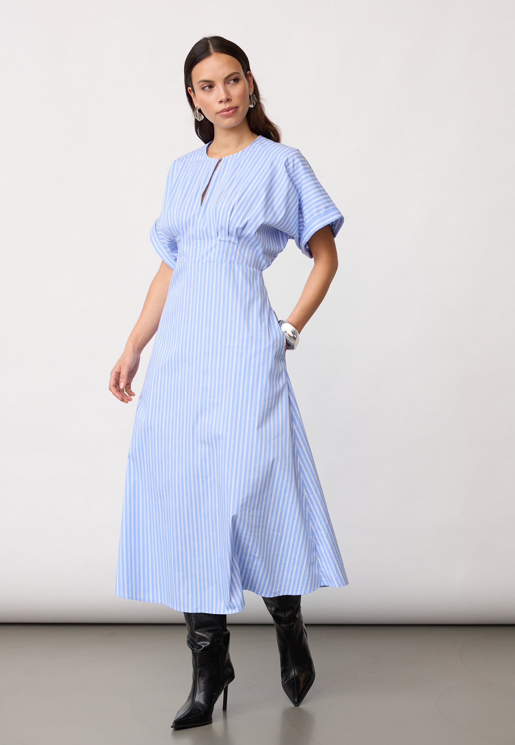 KaioCC Stripe Dress - Pale Blue - Co'couture