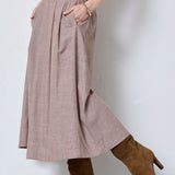 JihoCC Anya Pleat Skirt - Brown