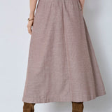 JihoCC Anya Pleat Skirt - Brown