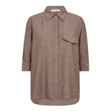 JihoCC Stripe SS Shirt - Brown