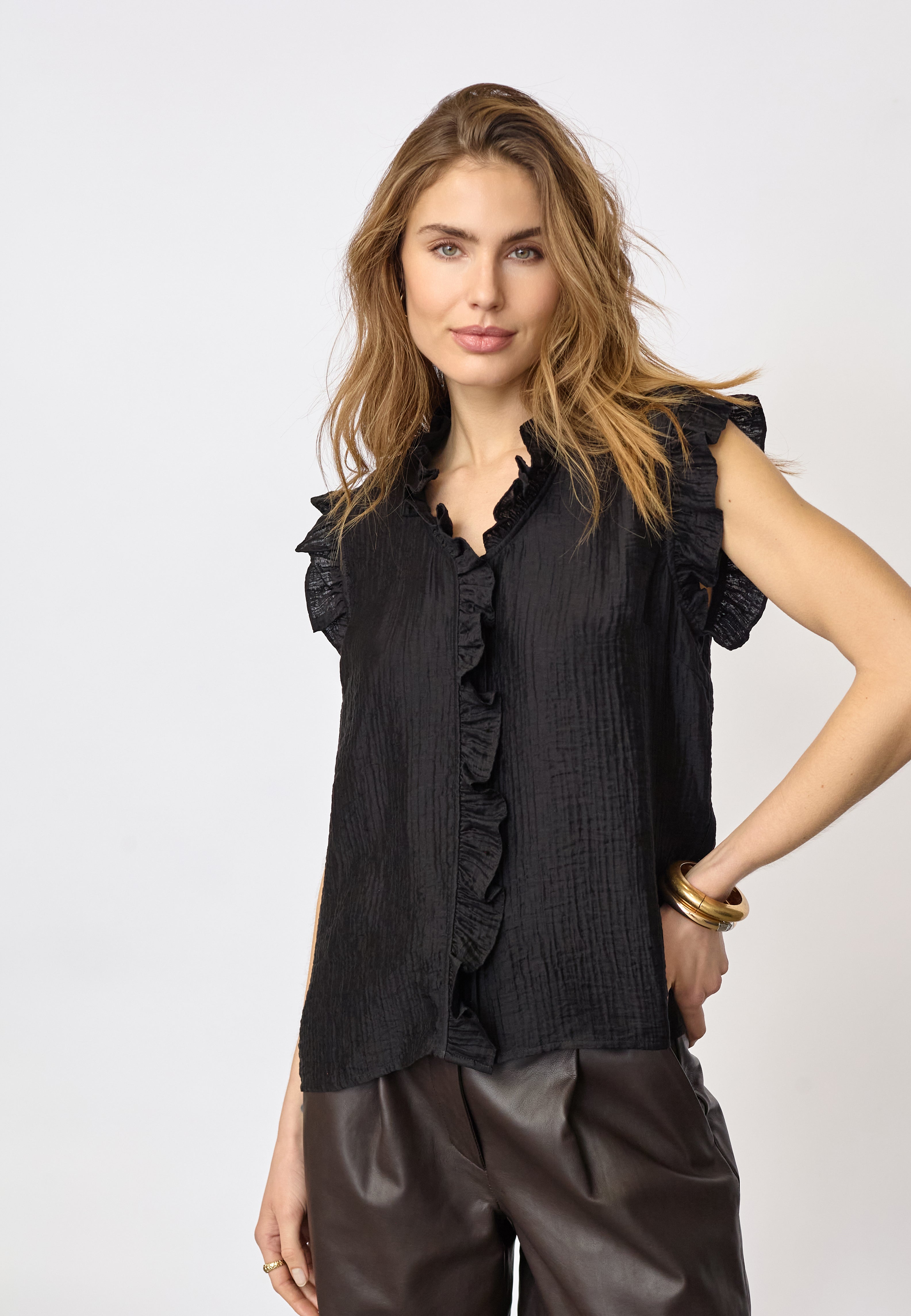 TassyCC Frill Top - Black - Co'couture