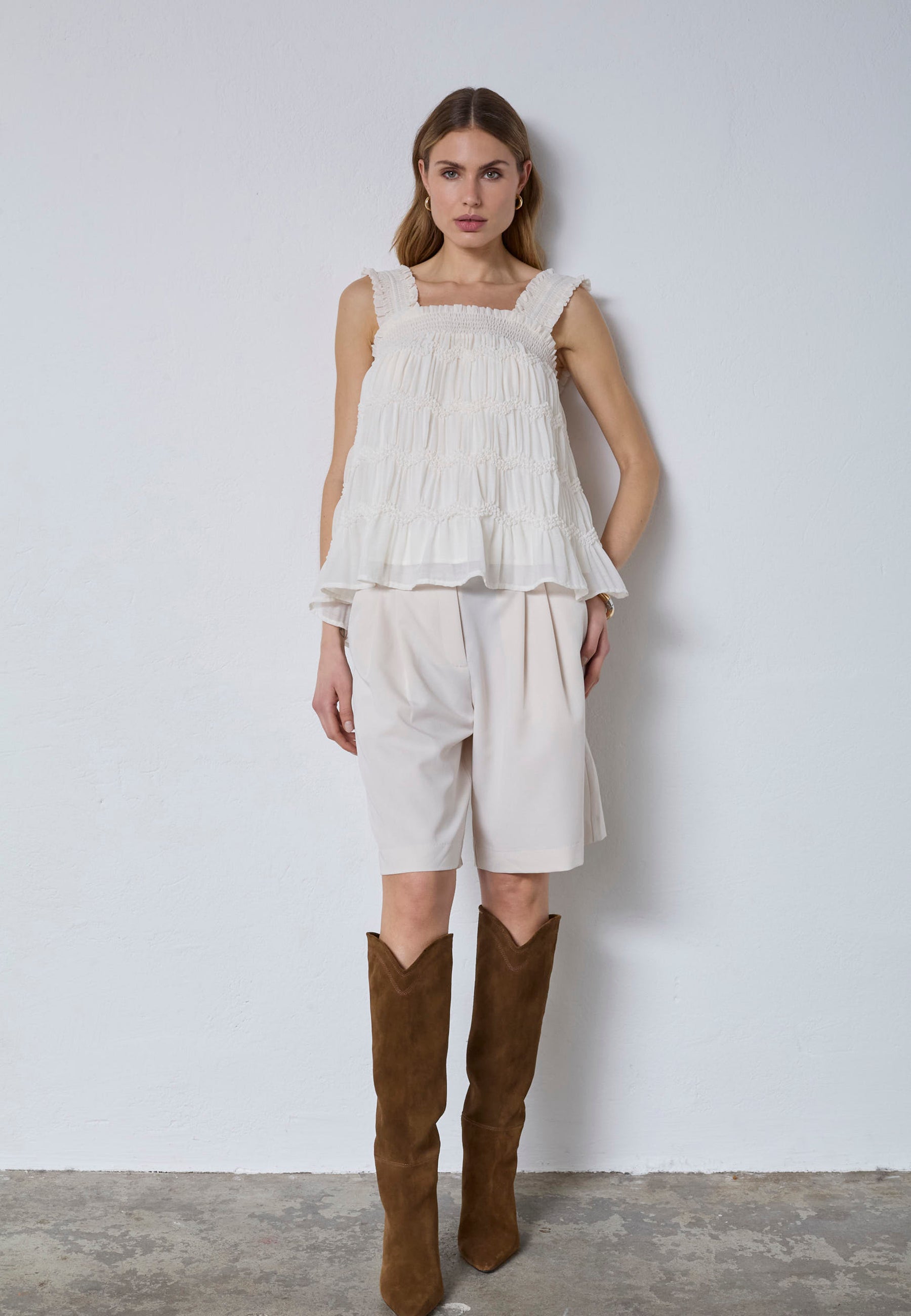 JerryCC Smock Strap Top - Off white - Co'couture