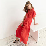 ElaraCC Wrap SS Dress - Flame