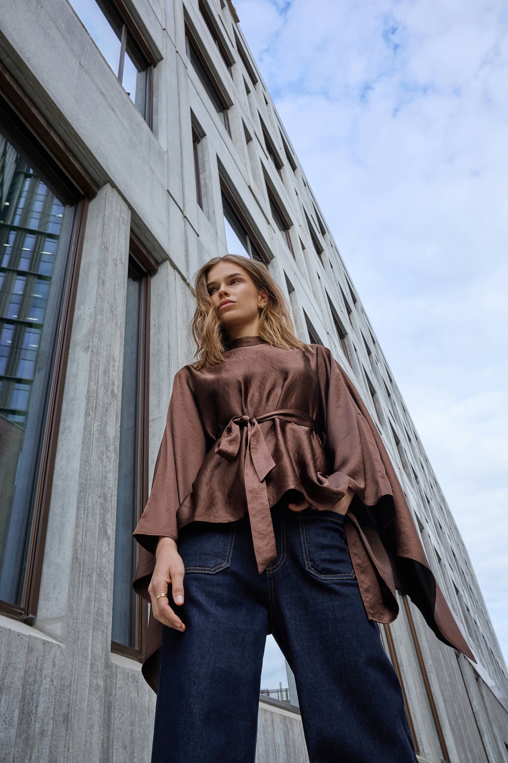 IdunCC Poncho Blouse - Dark Brown - Co'couture