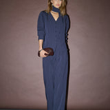 LicaCC Pin Scarf Shirt - Navy