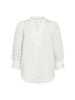 SailaCC Stripe SS V-Blouse - White