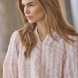 SailaCC Stripe SS V-Blouse - Rosebloom