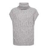 32222 RowCC Oversize Cable Knit Vest - Grey Melange