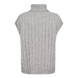 32222 RowCC Oversize Cable Knit Vest - Grey Melange