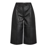 PhoebeCC Long Leather Bermuda - Black