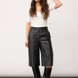 PhoebeCC Long Leather Bermuda - Black