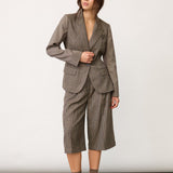 VeyaCC Check Fitted Blazer - Brown