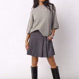 34223 LunaCC Pocket Pleat Mini Skirt - Dark Grey