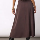 AliniCC Anya Pleat Skirt - Dark Brown