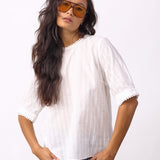 BessiCC V-Blouse - Off-White