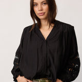 DelinCC Balloon Emb Shirt - Black