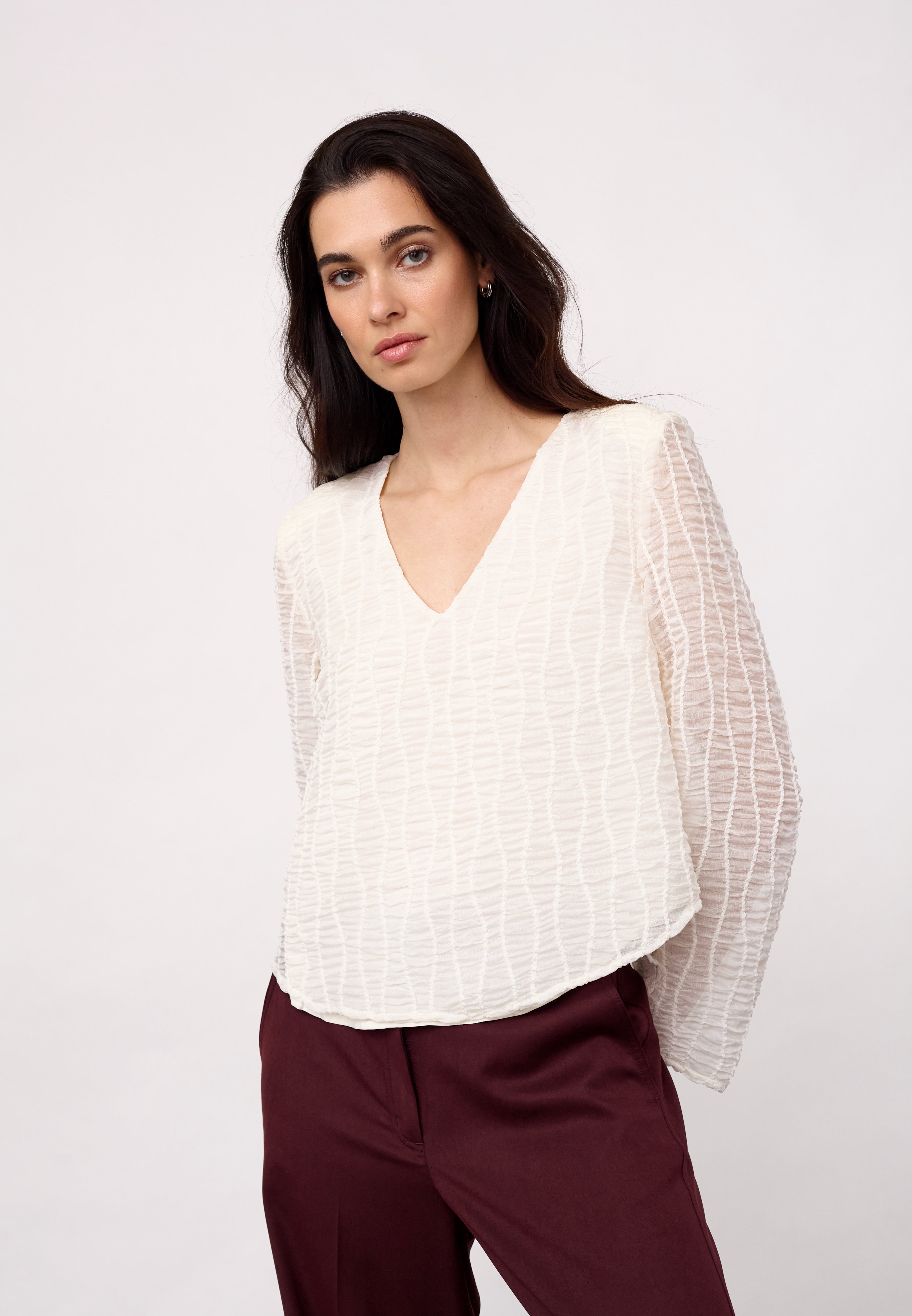 BaltaCC Padded V-Blouse - Off-White - Co'couture