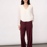 BaltaCC Padded V-Blouse - Off-White