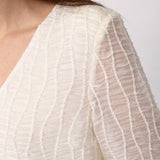 BaltaCC Padded V-Blouse - Off-White