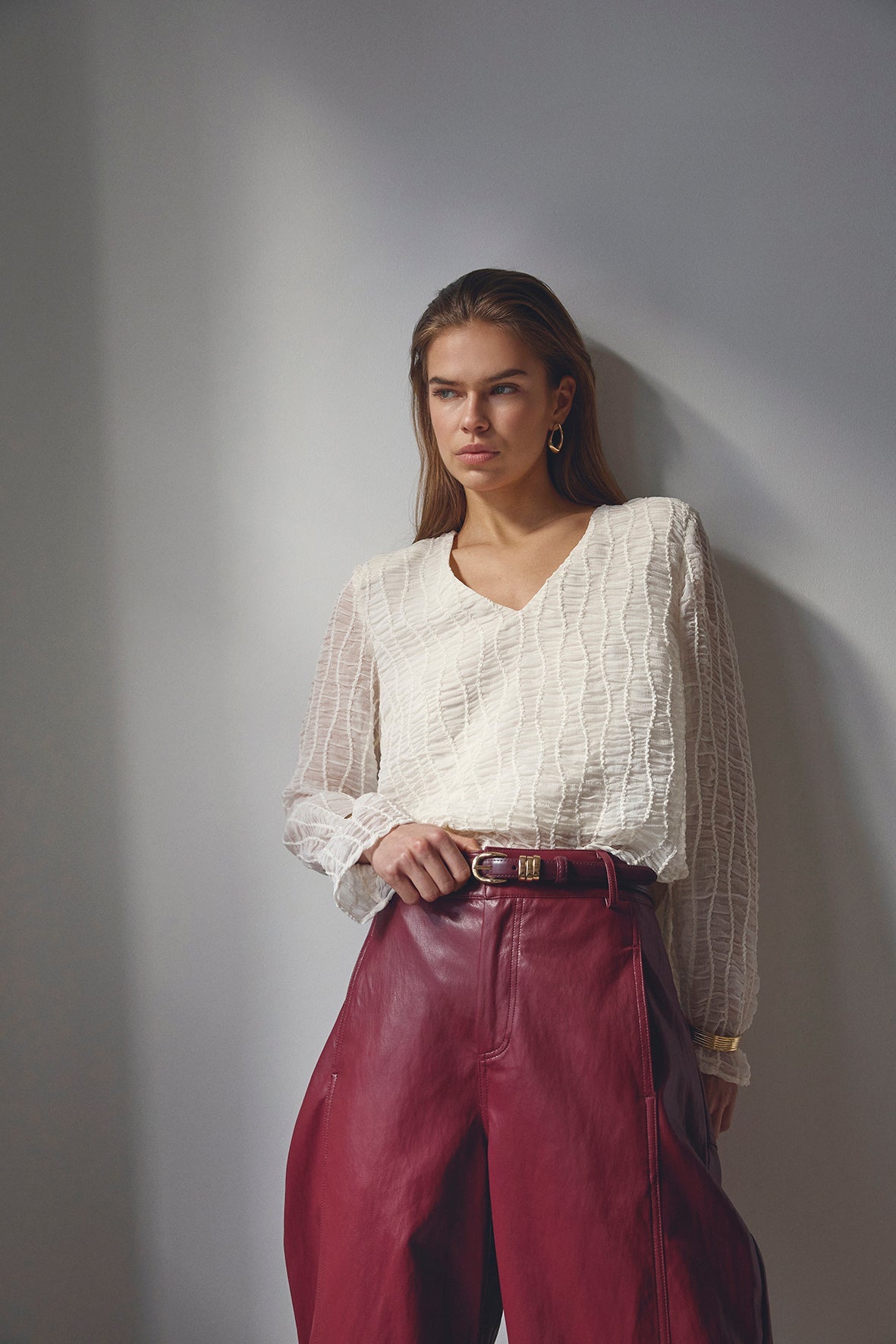 BaltaCC Padded V-Blouse - Off-White - Co'couture