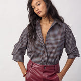OdemCC Check Cuff Shirt - Dark Brown