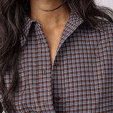 OdemCC Check Cuff Shirt - Dark Brown