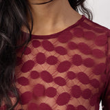 PenolaCC O-Neck Blouse - Wine Red