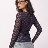 PenolaCC O-Neck Blouse - Navy