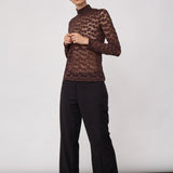 PenolaCC Turtleneck Blouse - Brown