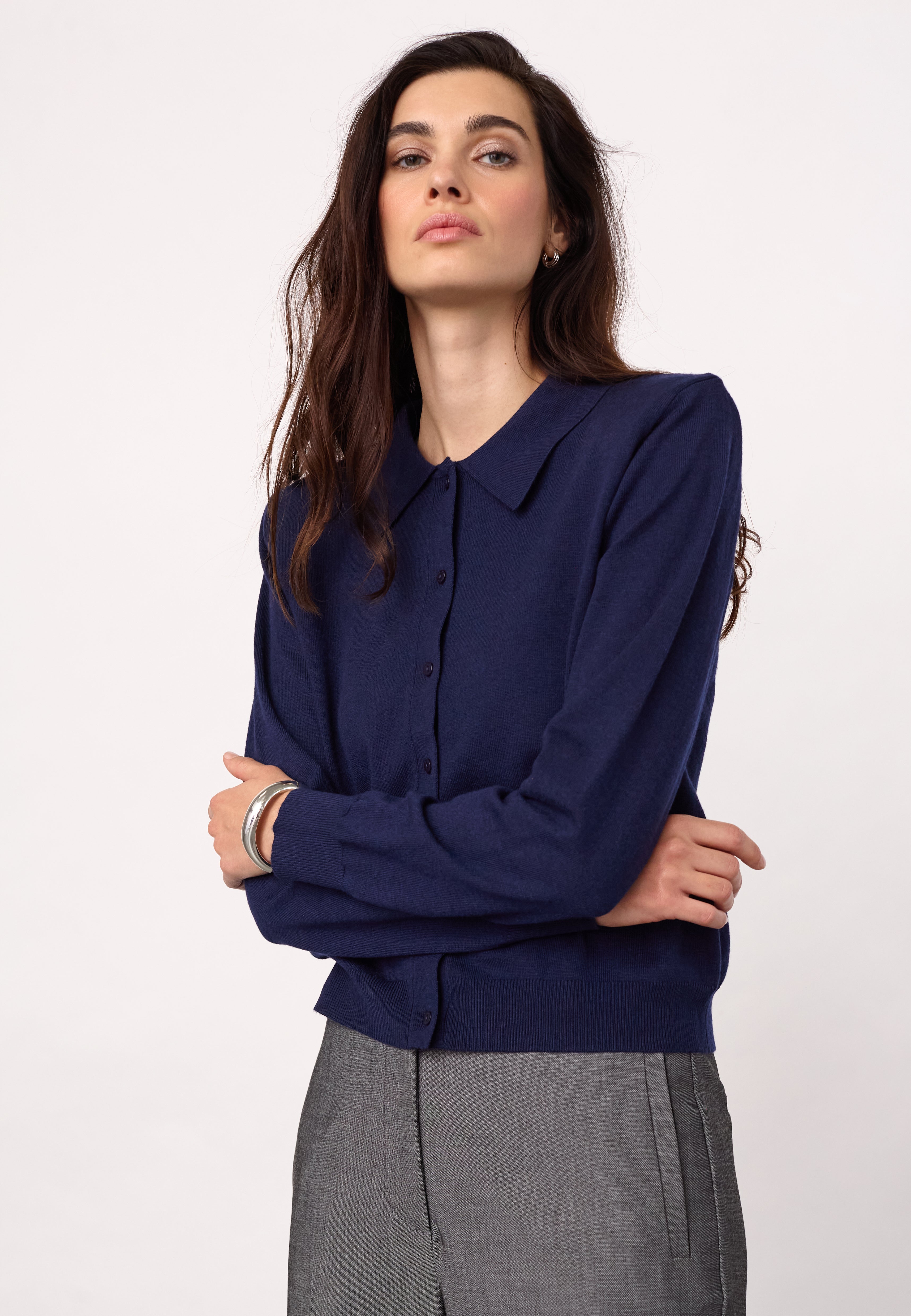 CoryCC Padded LS Cardigan - Navy - Co'couture
