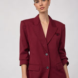 VoliCC Shoulder Blazer - Berry Red