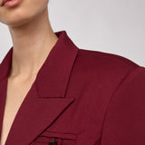 VoliCC Shoulder Blazer - Berry Red