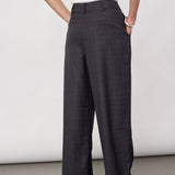 EloraCC Check Barrel Pant - Dark Grey