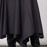 EloraCC Check Asym Skirt - Dark Grey