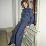 DaxterCC Check Pleat Shirt - New Blue