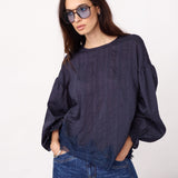 MelliCC Lace Blouse - Navy