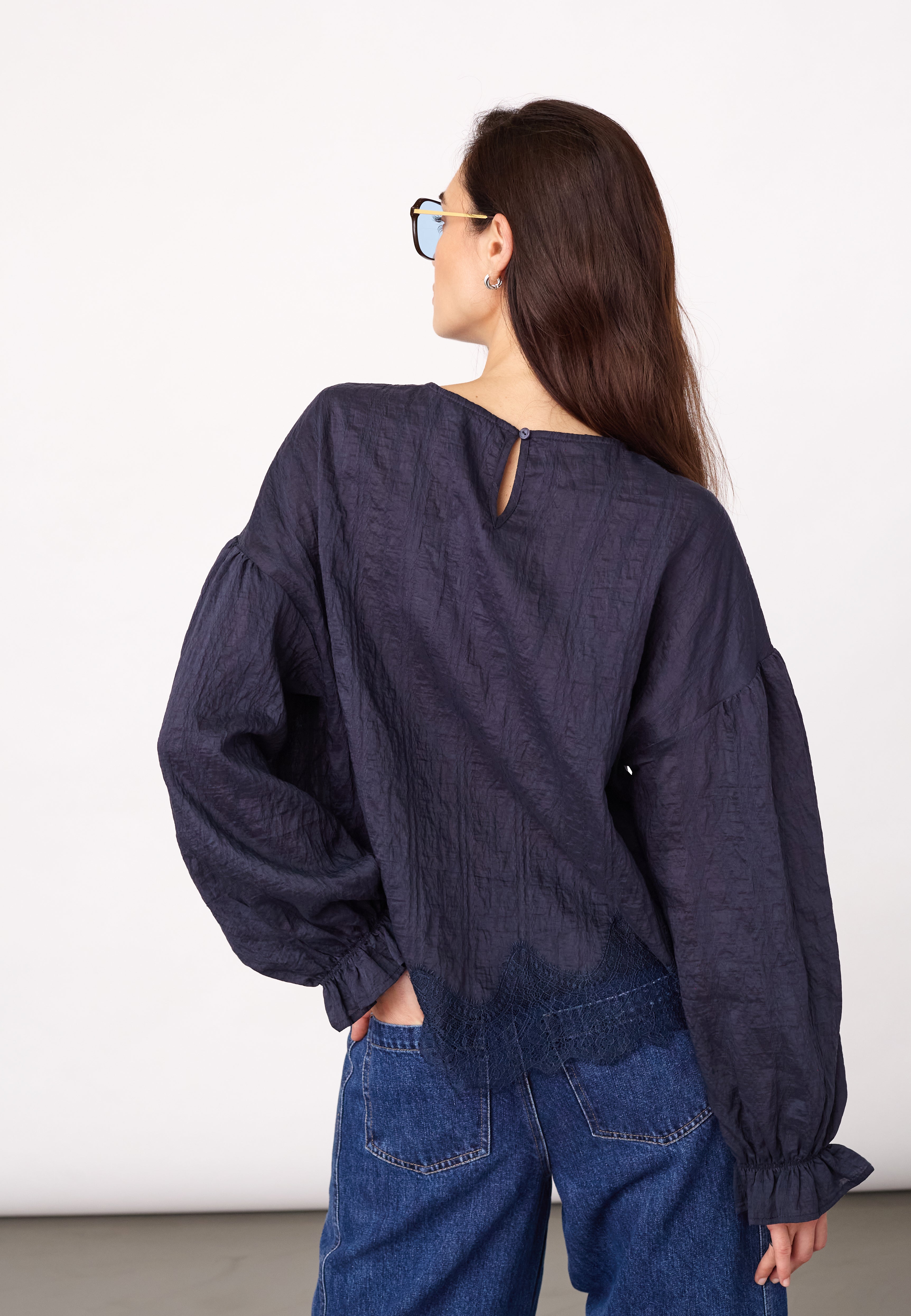 MelliCC Lace Blouse - Navy - Co'couture