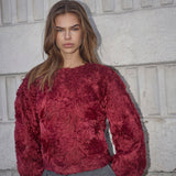 LucinaCC Flower Blouse - Berry Red