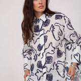 ElricCC Flower LS Shirt - Navy