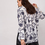 ElricCC Flower LS Shirt - Navy