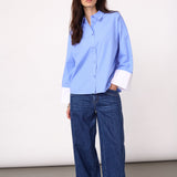ElonaCC Check Cuff Shirt - Pale Blue