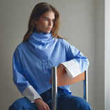 ElonaCC Check Cuff Shirt - Pale Blue