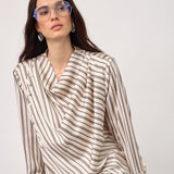 HellyCC Button Stripe Blouse - Off-White