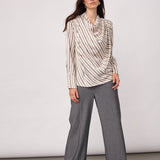 HellyCC Button Stripe Blouse - Off-White