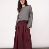 TerryCC Pleat Skirt - Wine Red