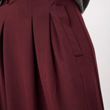 TerryCC Pleat Skirt - Wine Red