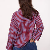 ReneeCC Check Cuff Shirt - Berry Red