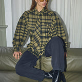 KyelCC Check Tie Pleat Shirt - Army